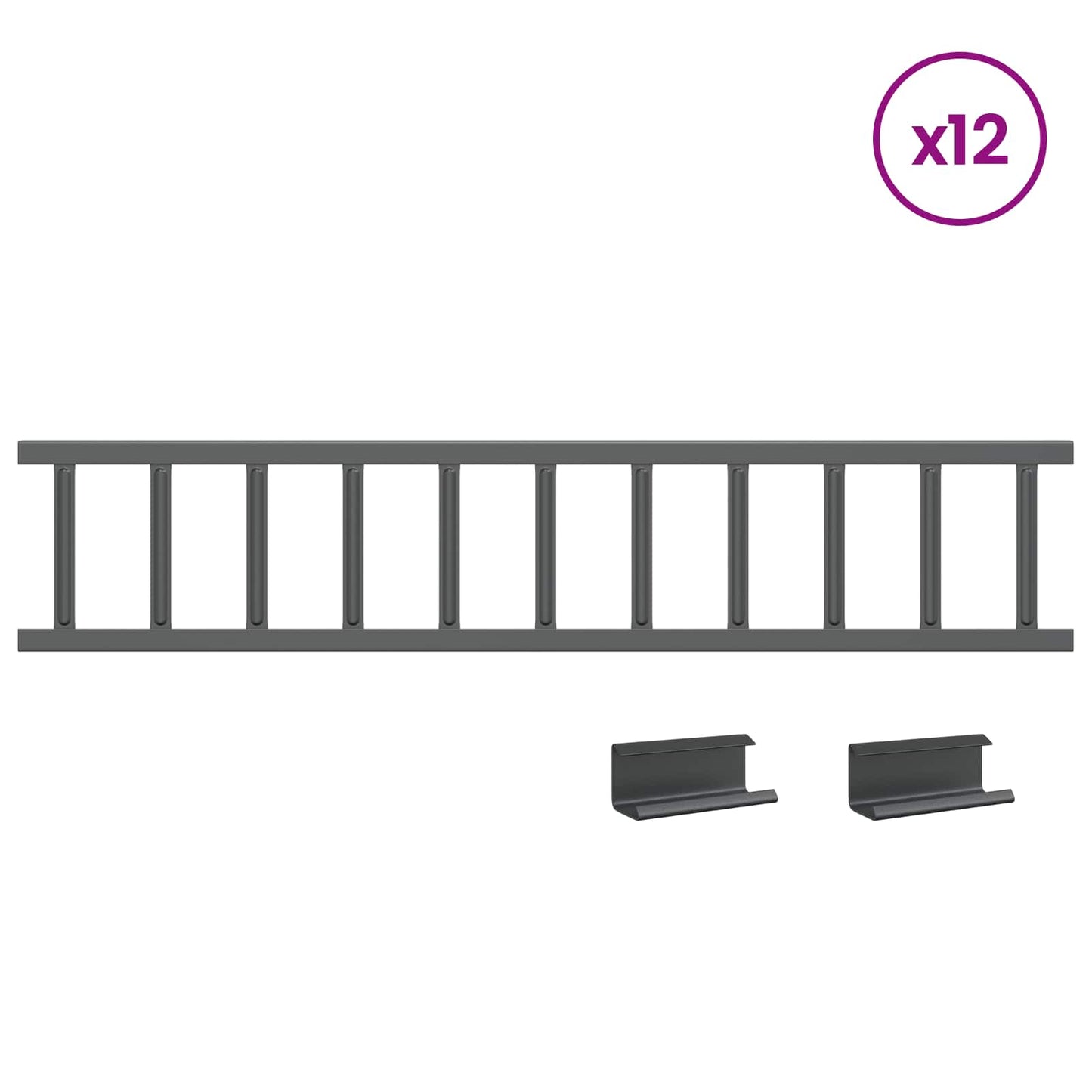 Dak sneeuwbeugel Antraciet 1200 x 2,5 x 20 cm Staal