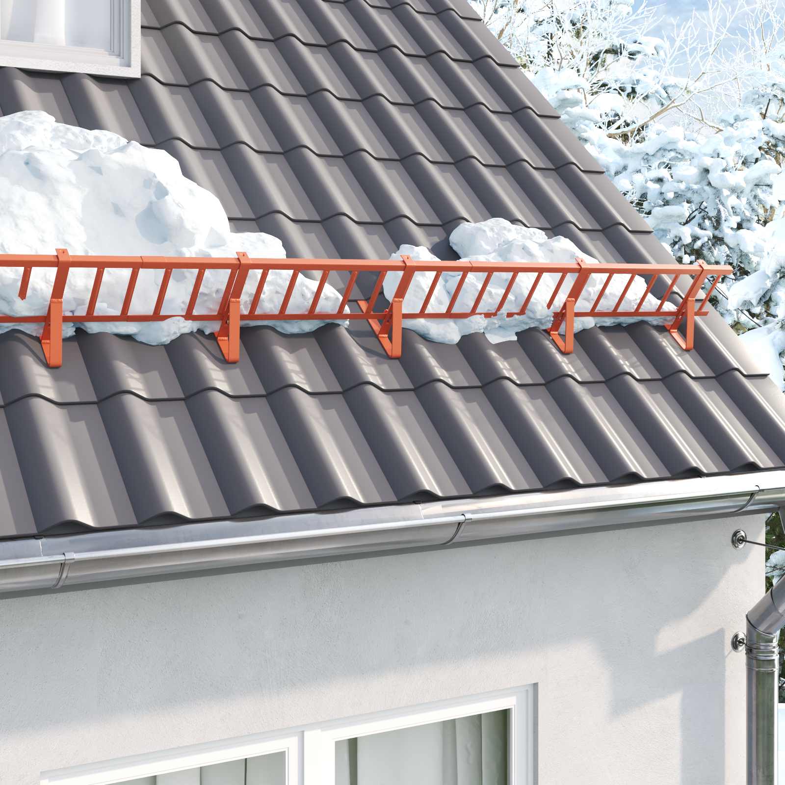 Sneeuwbeveiligingsteun Rood 29,5 x 3 x 34,5 cm Staal