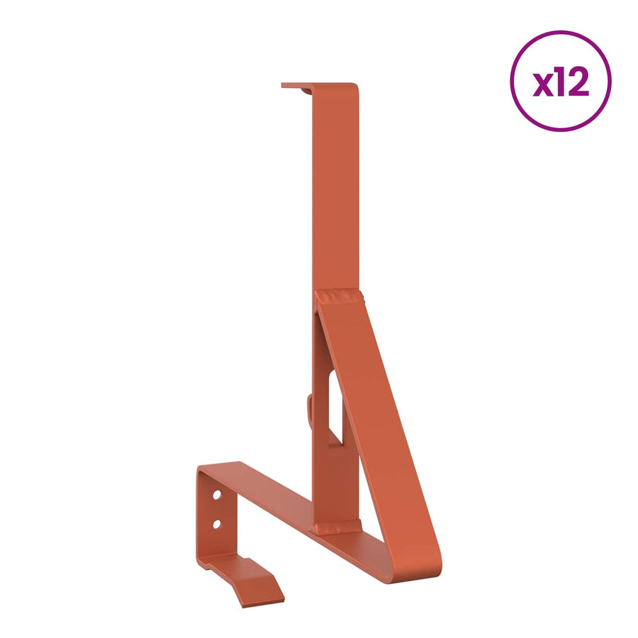 Sneeuwbeveiligingsteun 12 pcs Rood 29,5 x 3 x 34,5 cm Staal