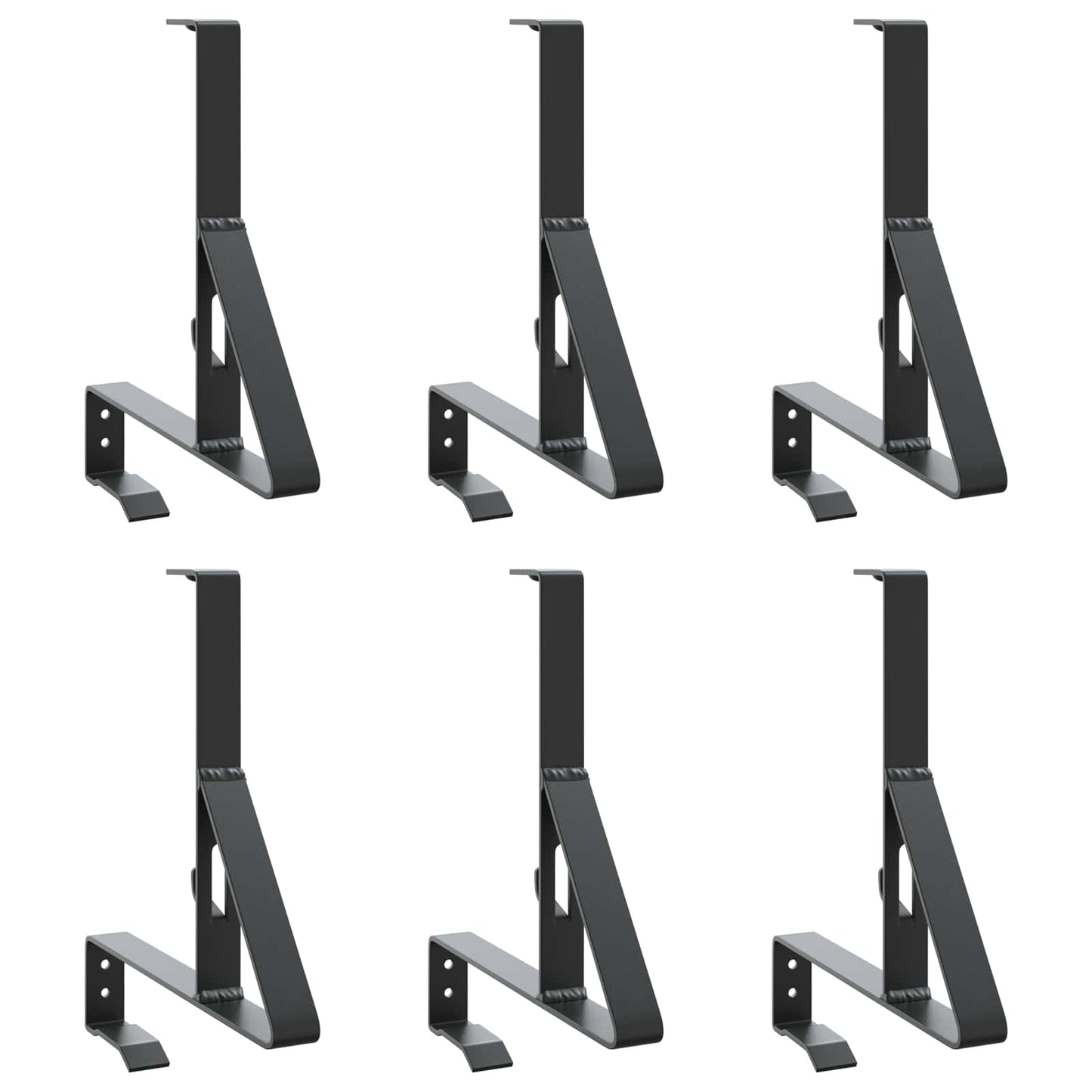 Sneeuwbeveiligingsteun 6 pcs Zwart 29,5 x 3 x 34,5 cm Staal