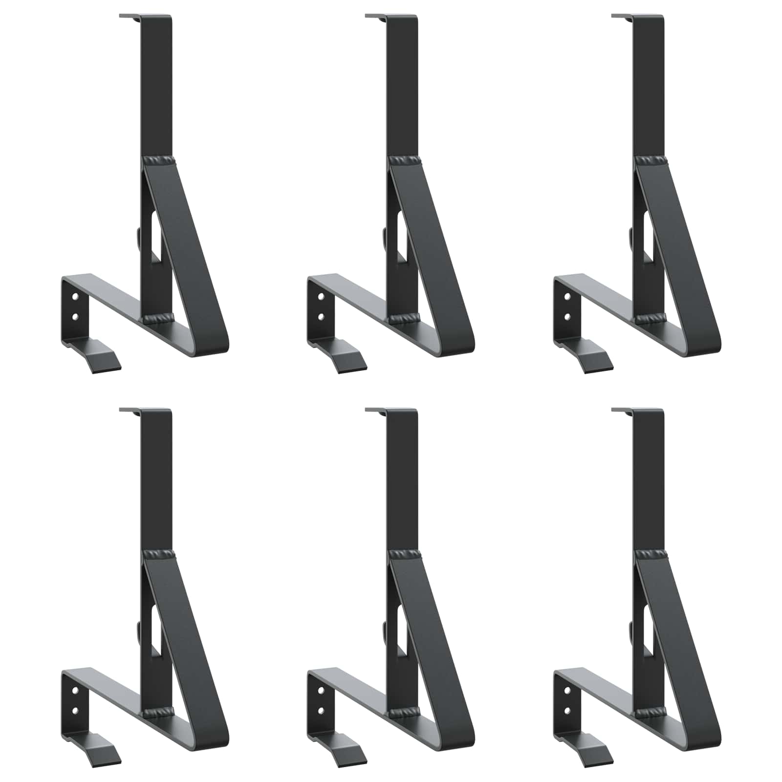 Sneeuwbeveiligingsteun 6 pcs Zwart 29,5 x 3 x 34,5 cm Staal