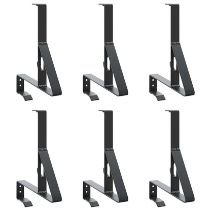 Sneeuwbeveiligingsteun 6 pcs Zwart 29,5 x 3 x 34,5 cm Staal