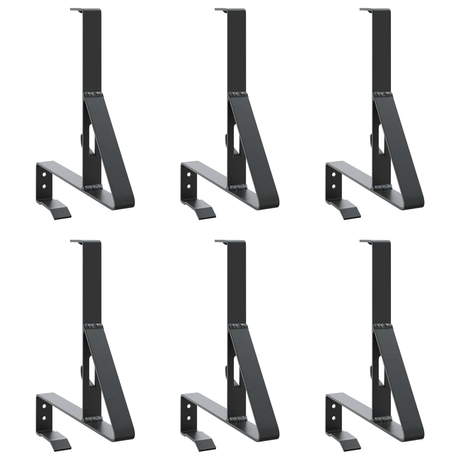 Sneeuwbeveiligingsteun 6 pcs Zwart 29,5 x 3 x 34,5 cm Staal