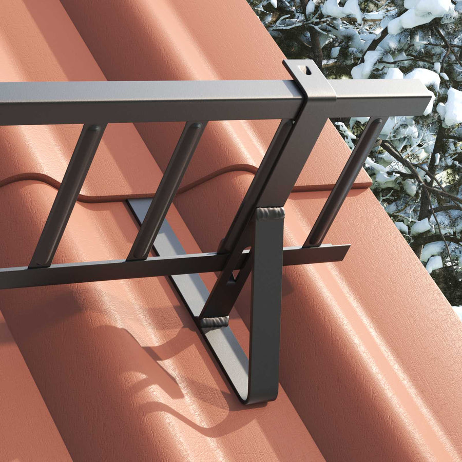 Sneeuwbeveiligingsteun 12 pcs Zwart 29,5 x 3 x 34,5 cm Staal