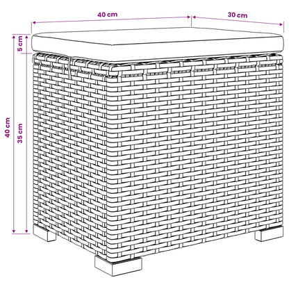 Tuinvoetbank met Kussen 40 x 30 x 40 cm
