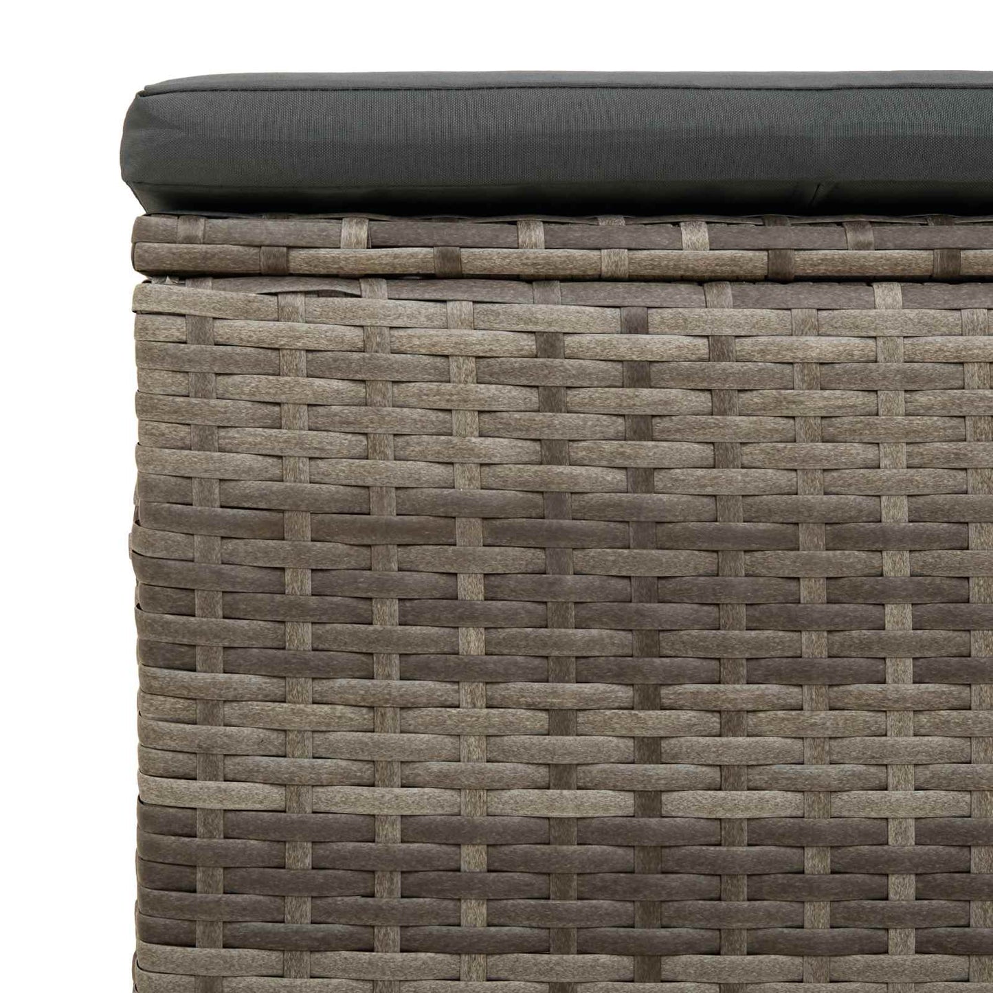 Tuinvoetbank met Kussen 2 stuks Grijs polyrattan
