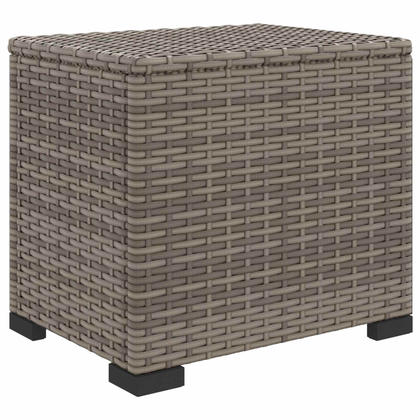 Tuinvoetbank met Kussen 2 stuks Grijs polyrattan