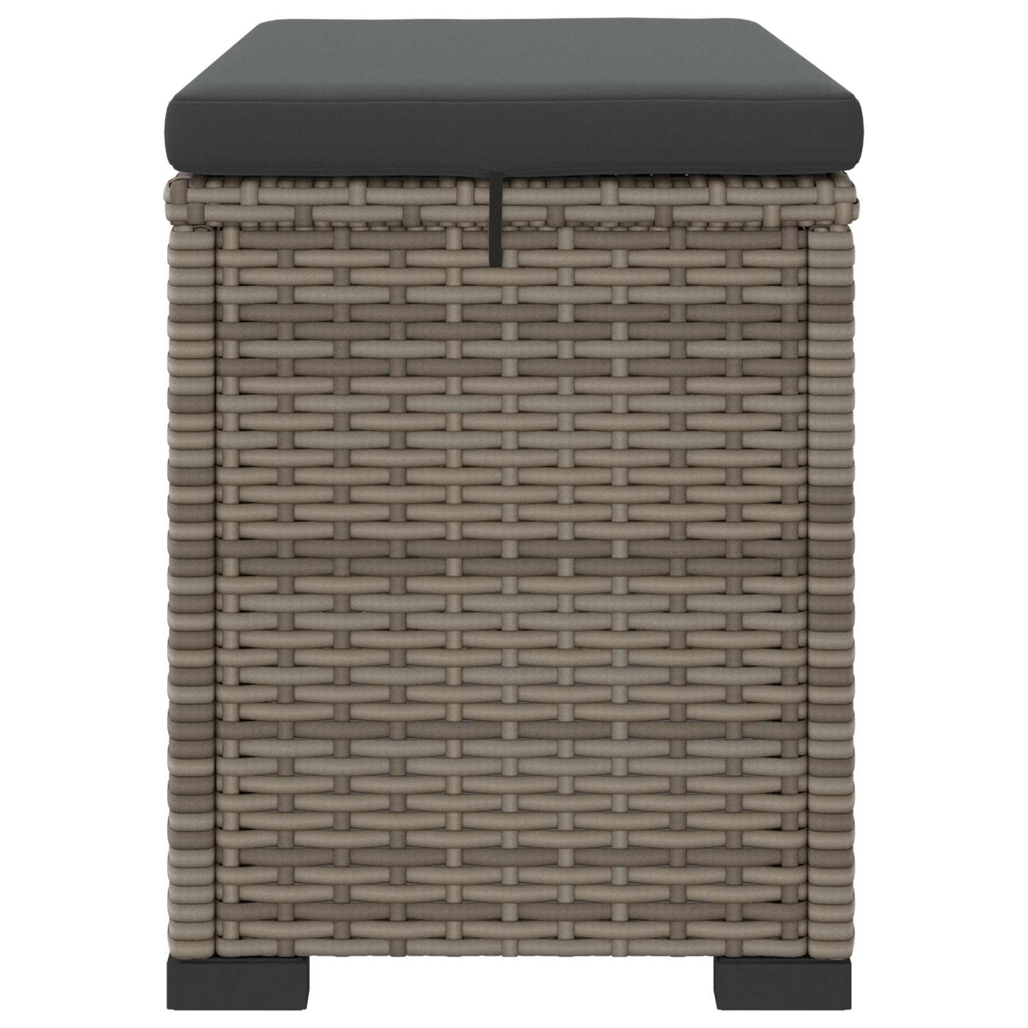 Tuinvoetbank met Kussen 2 stuks Grijs polyrattan
