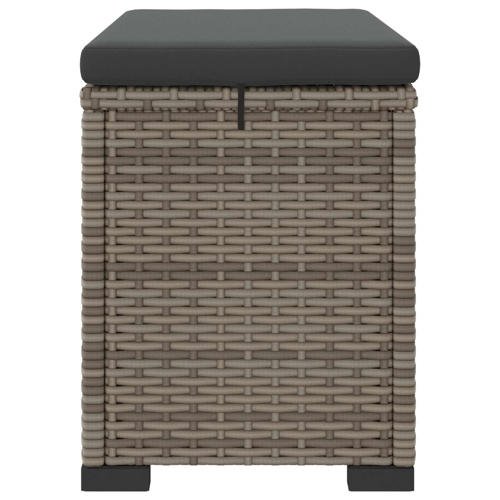 Tuinvoetbank met Kussen 2 stuks Grijs polyrattan