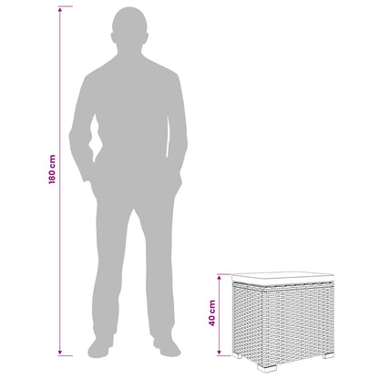 Tuinvoetbank met Kussen 2 stuks Grijs polyrattan