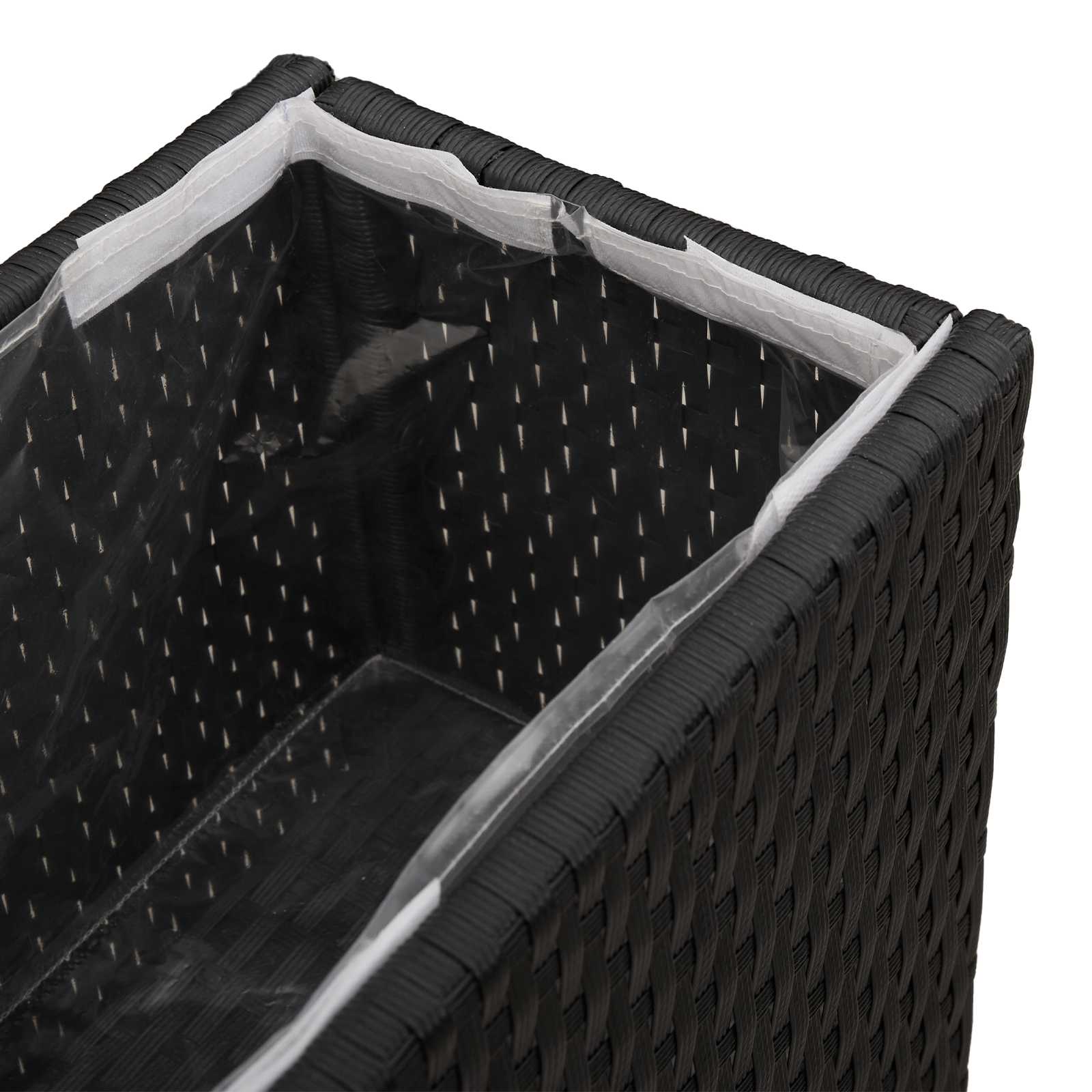Hoge Plantenbak Zwart 55 x 22 x 70 cm polyrattan
