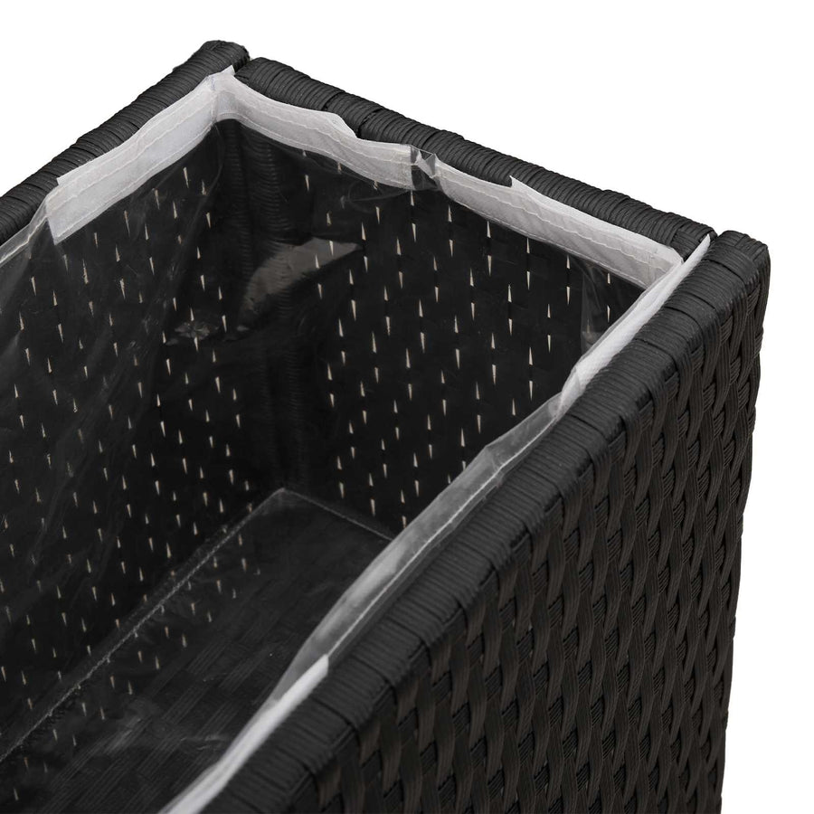 Hoge Plantenbak Zwart 55 x 22 x 70 cm polyrattan