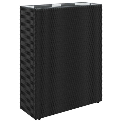 Hoge Plantenbak Zwart 55 x 22 x 70 cm polyrattan