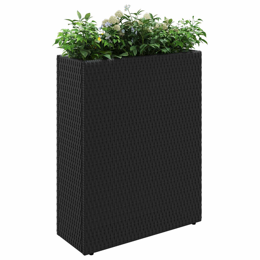 Hoge Plantenbak Zwart 55 x 22 x 70 cm polyrattan