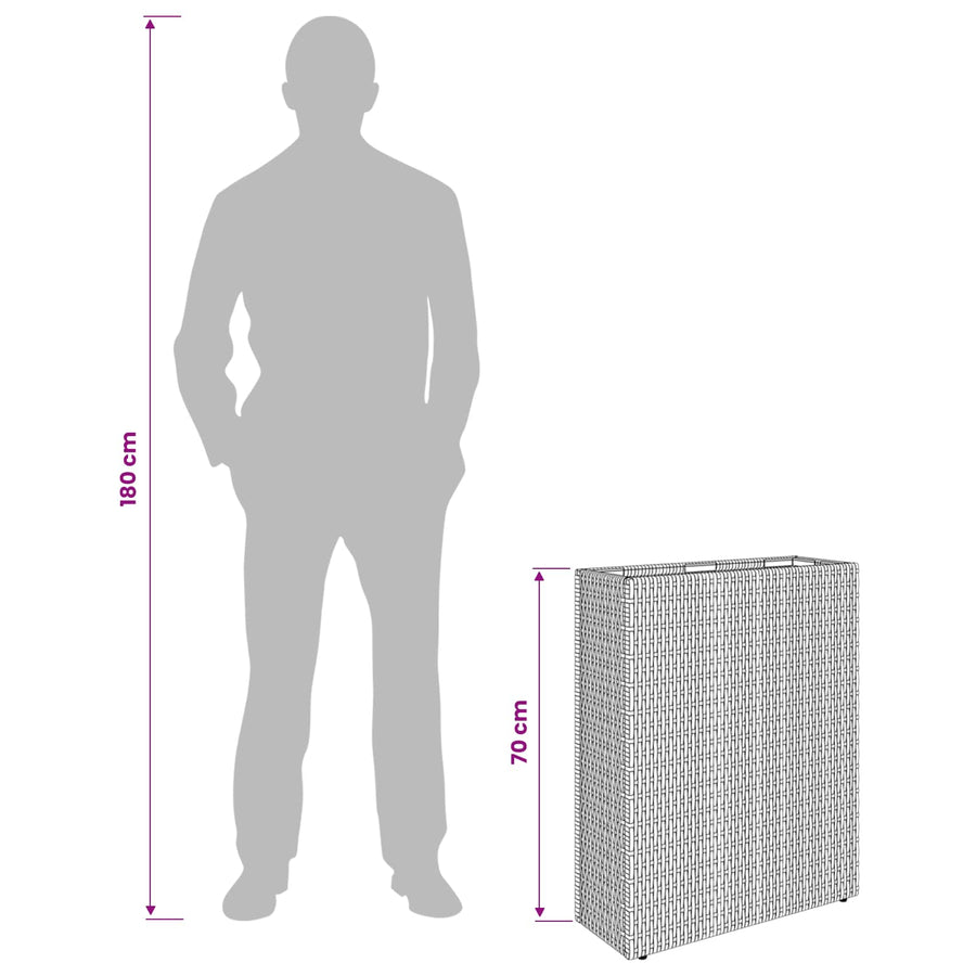 Hoge Plantenbak Zwart 55 x 22 x 70 cm polyrattan