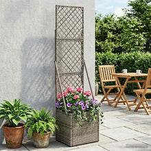 Tuindruppel met Trellis Grijs 35 x 30 x 135 cm poly rattan