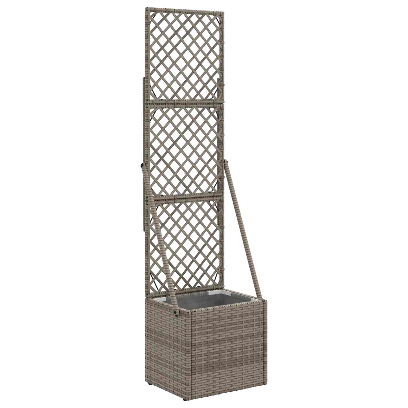 Tuindruppel met Trellis Grijs 35 x 30 x 135 cm poly rattan
