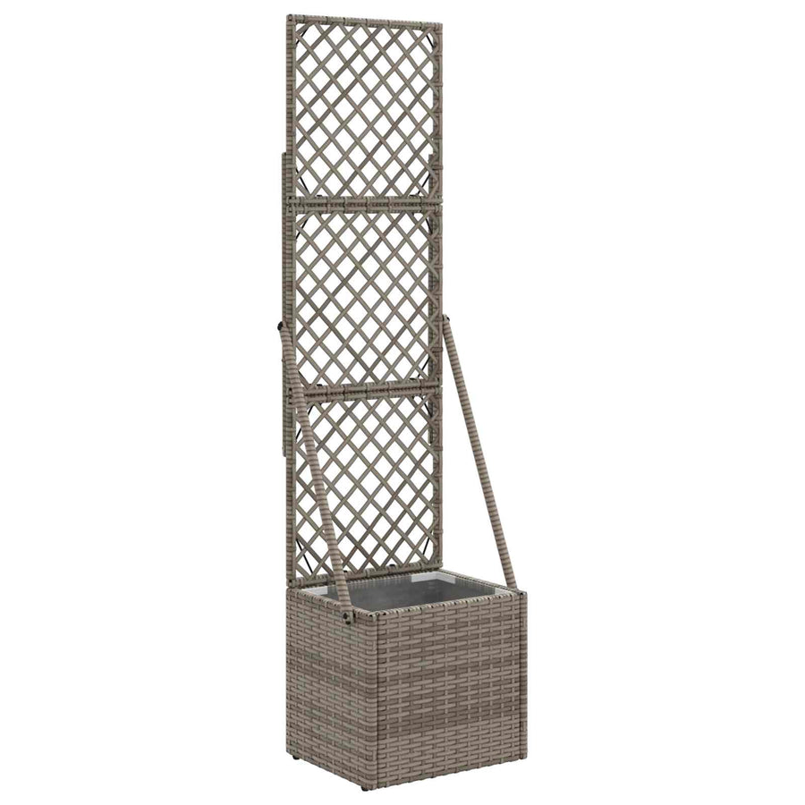Tuindruppel met Trellis Grijs 35 x 30 x 135 cm poly rattan