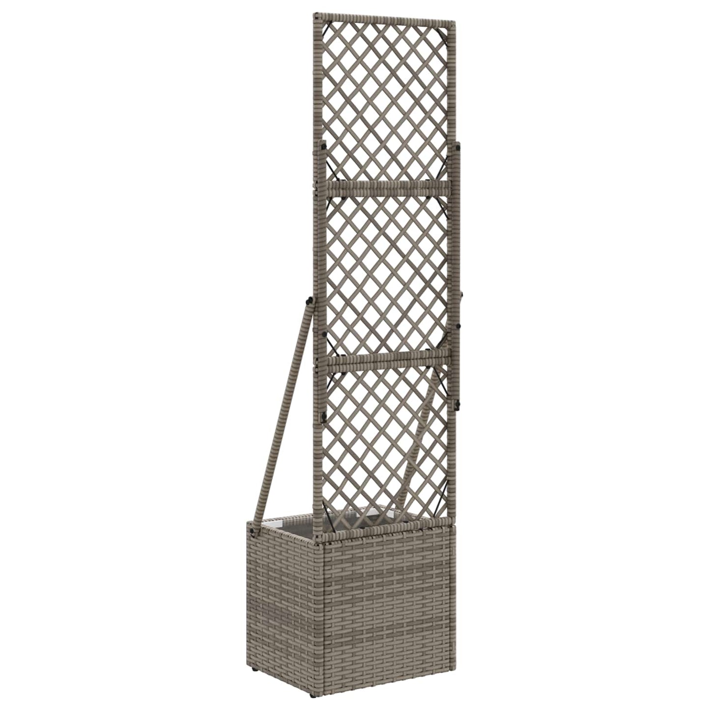 Tuindruppel met Trellis Grijs 35 x 30 x 135 cm poly rattan