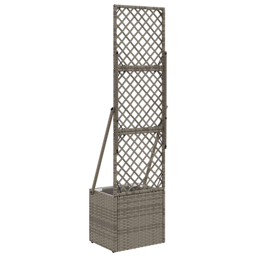 Tuindruppel met Trellis Grijs 35 x 30 x 135 cm poly rattan