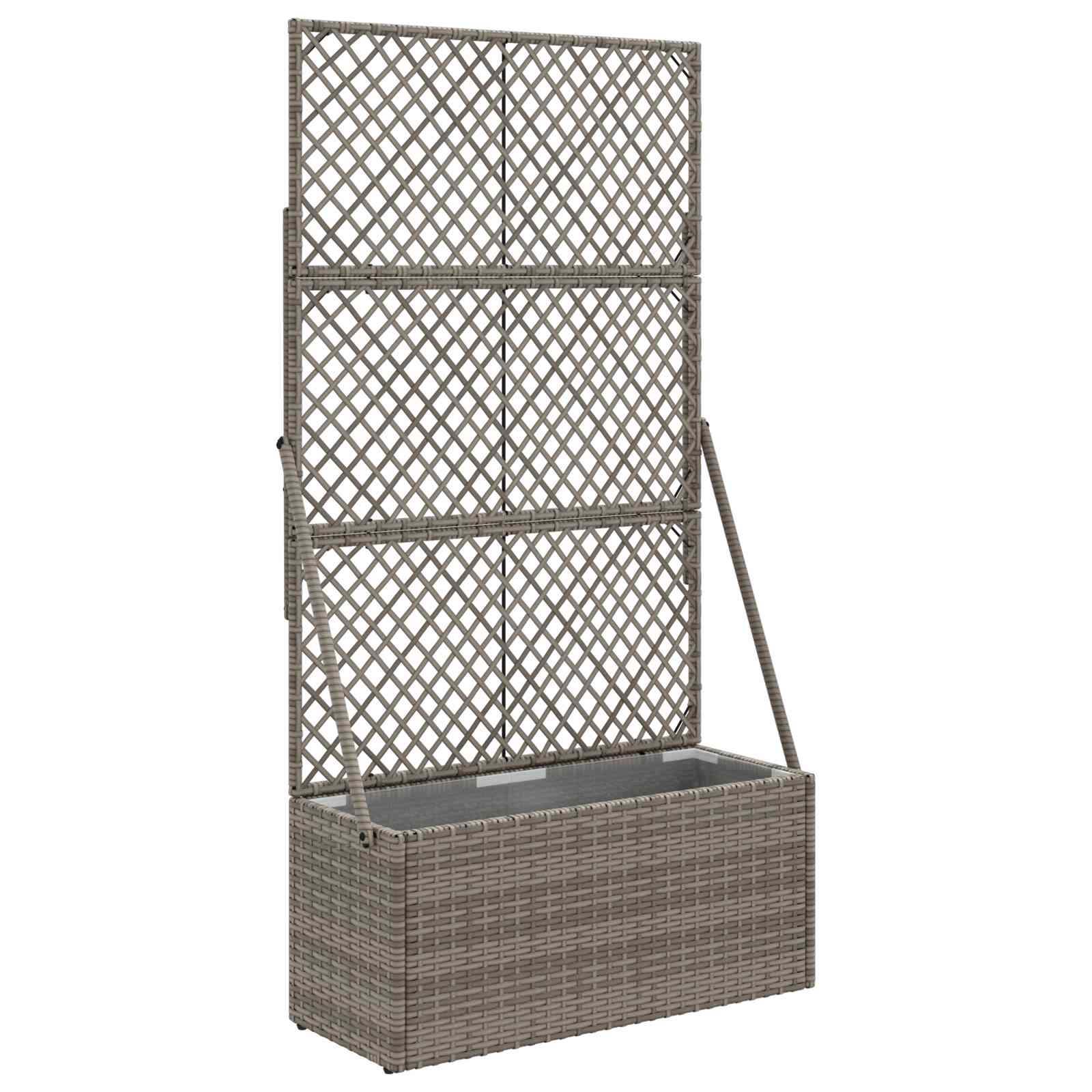 Tuindruppel met Trellis Grijs 70 x 30 x 135 cm poly rattan