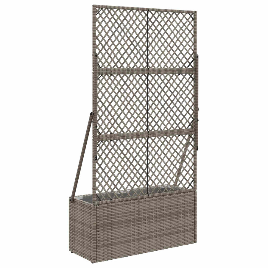 Tuindruppel met Trellis Grijs 70 x 30 x 135 cm poly rattan