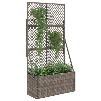 Tuindruppel met Trellis Grijs 70 x 30 x 135 cm poly rattan
