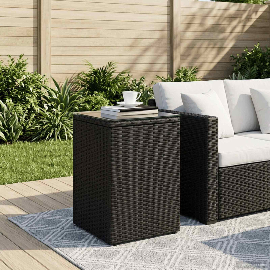 Bijzettafel Zwart 35 x 35 x 70 cm poly rattan