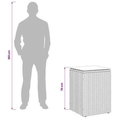 Bijzettafel Zwart 35 x 35 x 70 cm poly rattan