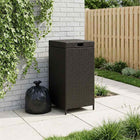 Outdoor Waste Bin Black 40 x 40 x 80 cm poly rattan