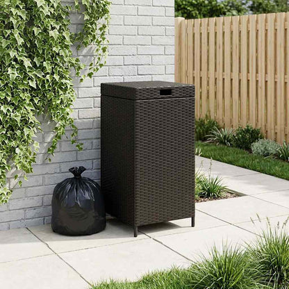 Buiten Afvalbak Zwart 40 x 40 x 80 cm poly rattan