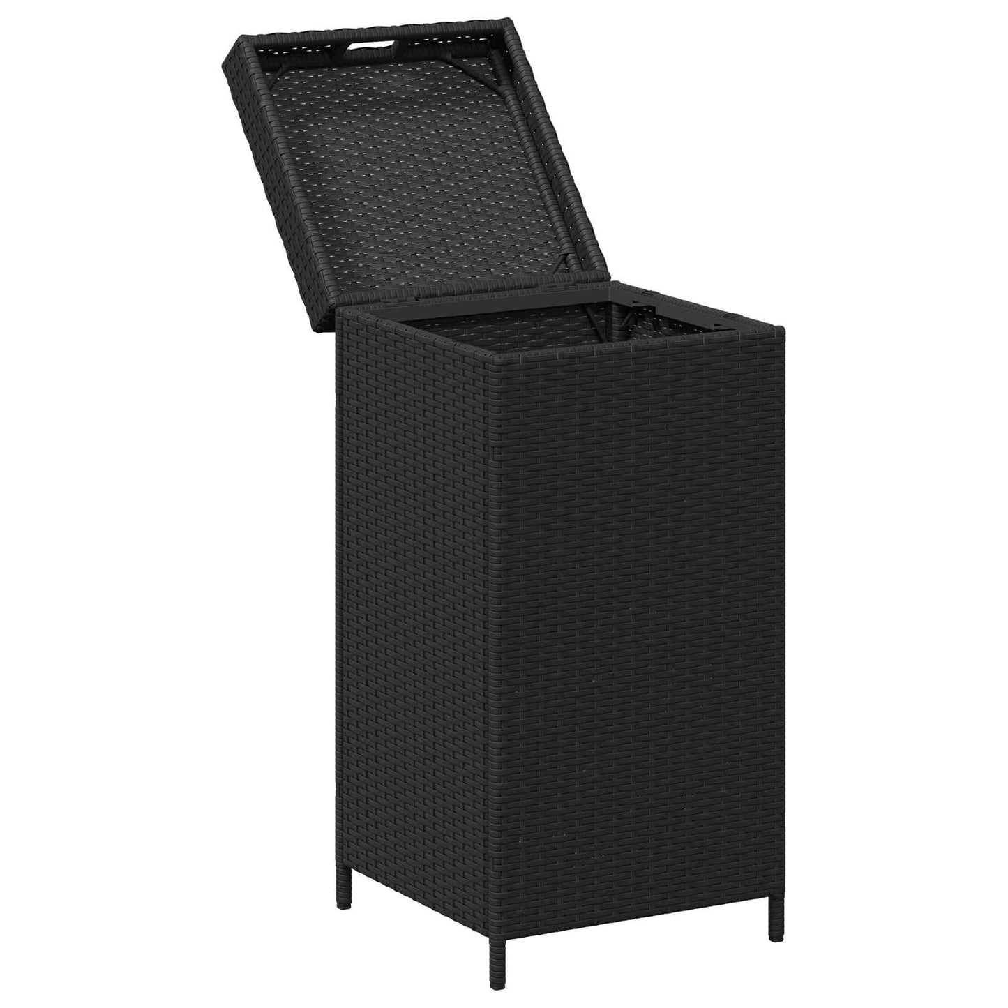 Buiten Afvalbak Zwart 40 x 40 x 80 cm poly rattan