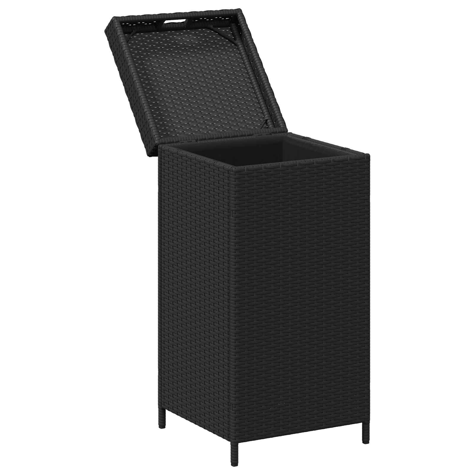 Buiten Afvalbak Zwart 40 x 40 x 80 cm poly rattan