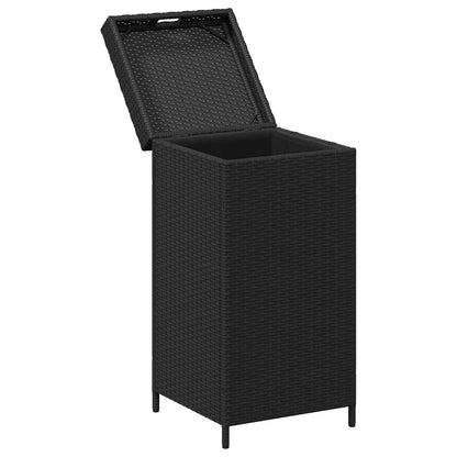 Buiten Afvalbak Zwart 40 x 40 x 80 cm poly rattan