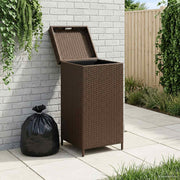 Afvalbak buiten 40x40x80 cm poly rattan bruin