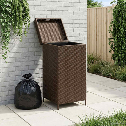 Buiten Afvalbak Bruin 40 x 40 x 80 cm poly rattan