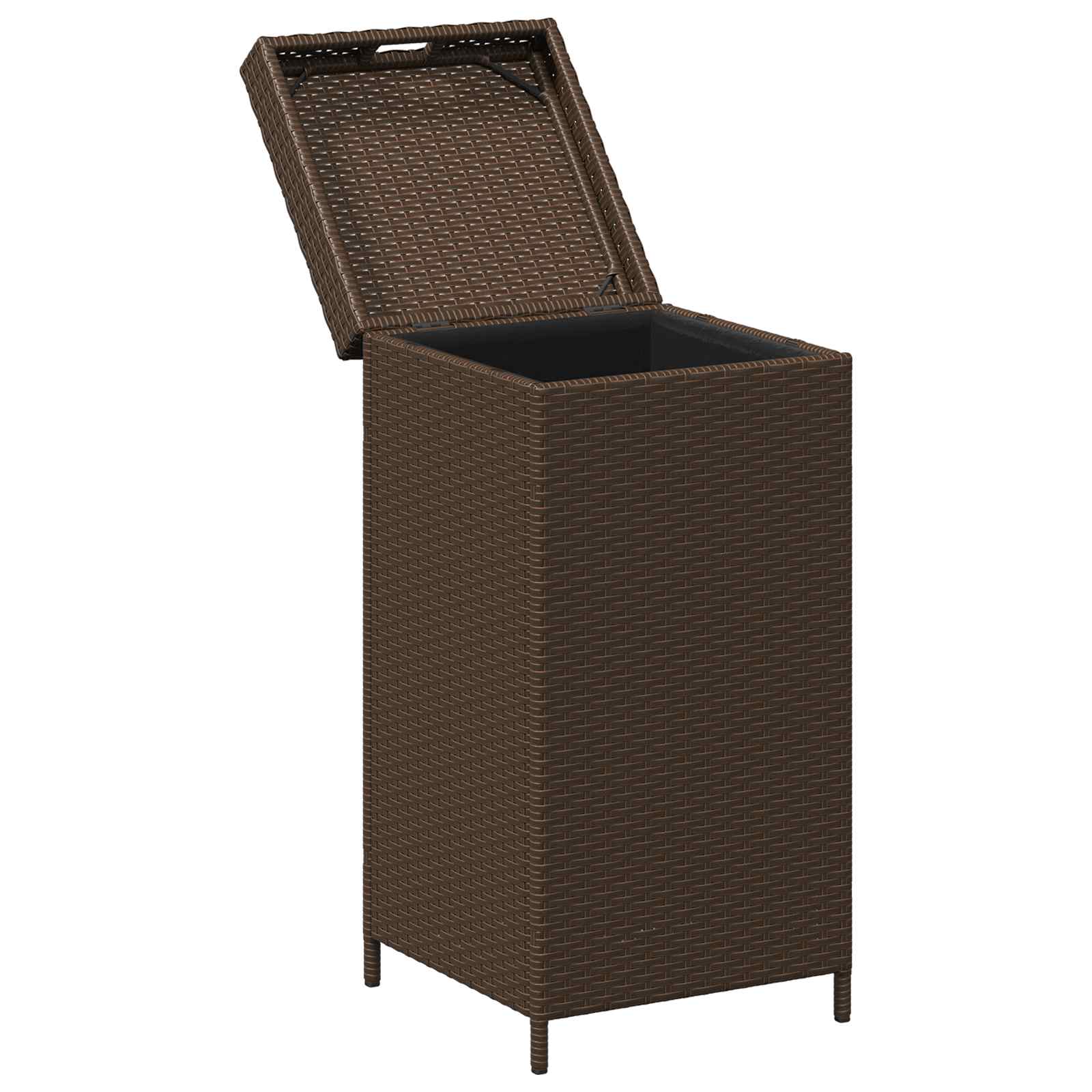 Buiten Afvalbak Bruin 40 x 40 x 80 cm poly rattan