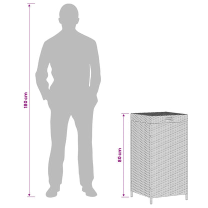 Buiten Afvalbak Bruin 40 x 40 x 80 cm poly rattan
