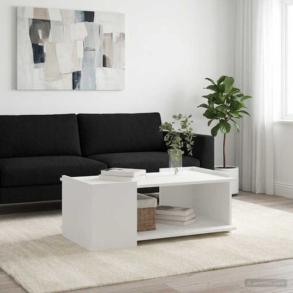Salontafel Wit 90 x 50 x 33 cm Bewerkt hout