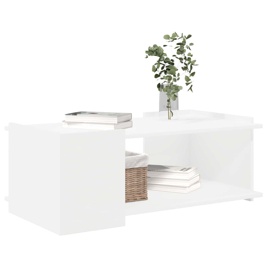 Salontafel Wit 90 x 50 x 33 cm Bewerkt hout