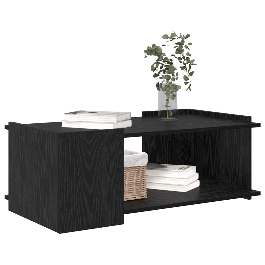 Salontafel Zwart eiken 90 x 50 x 33 cm Bewerkt hout