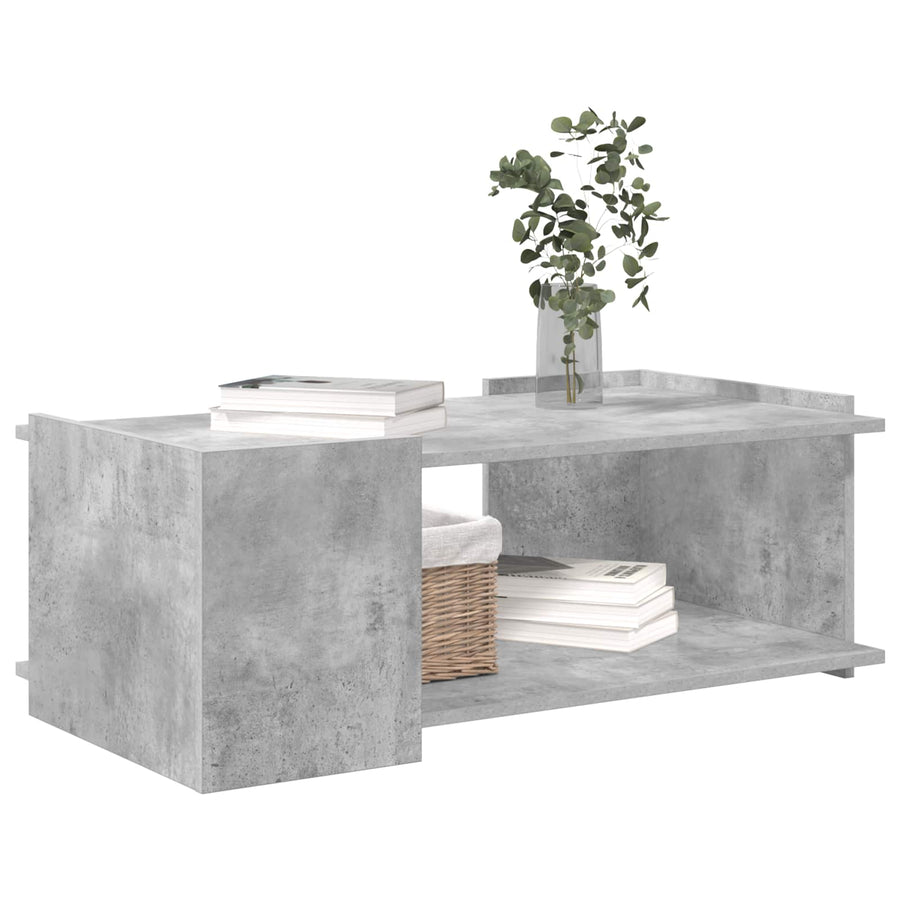 Salontafel Betongrijs 90 x 50 x 33 cm Bewerkt hout