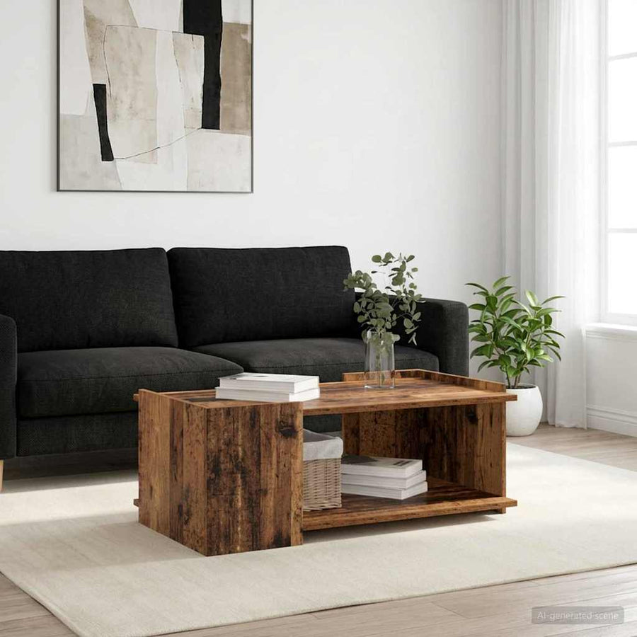Salontafel Oud hout 90 x 50 x 33 cm Bewerkt hout