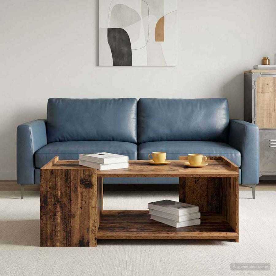 Salontafel Oud hout 90 x 50 x 33 cm Bewerkt hout