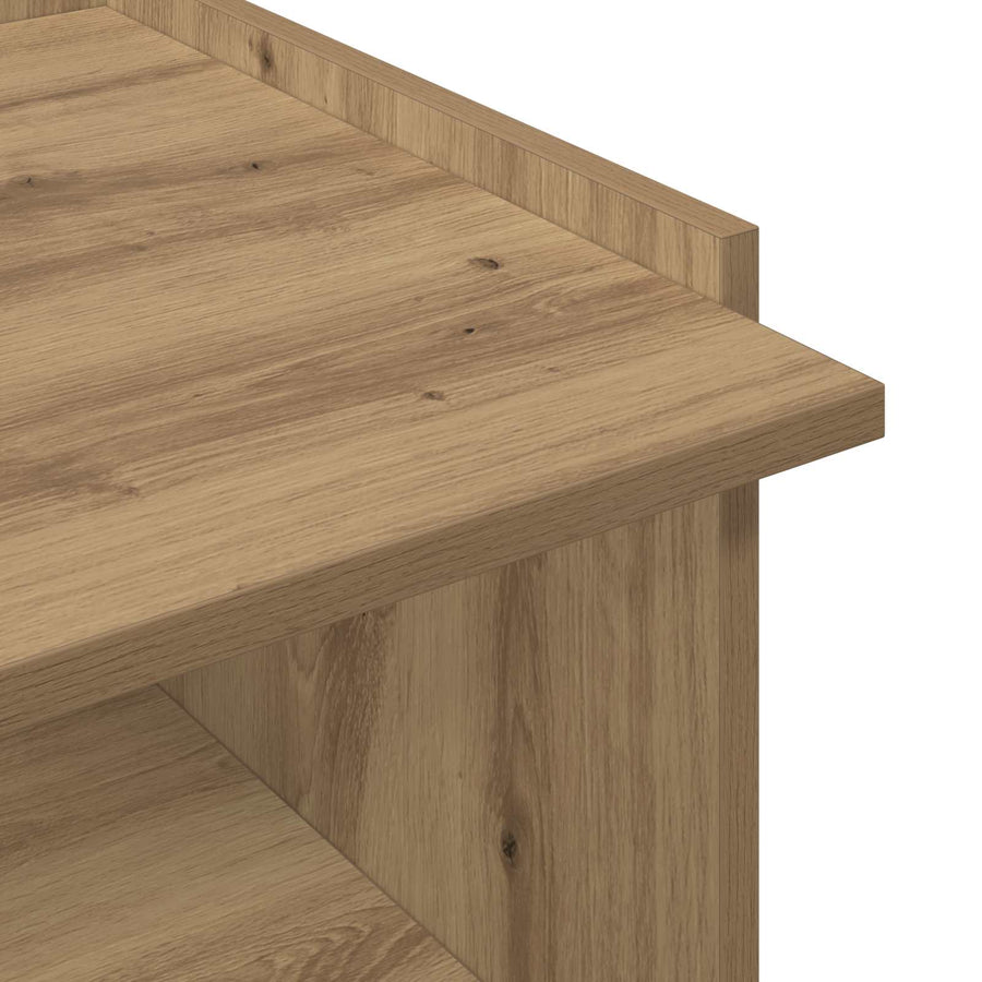 Salontafel Artisanaal eiken 90 x 50 x 33 cm Bewerkt hout