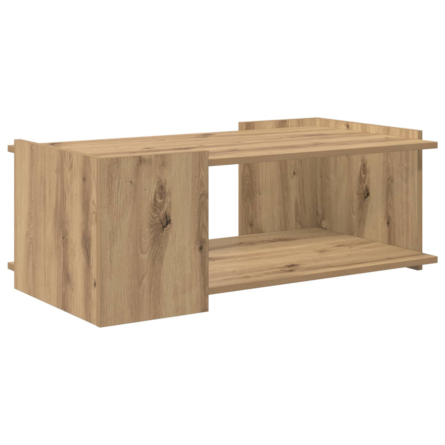 Salontafel Artisanaal eiken 90 x 50 x 33 cm Bewerkt hout