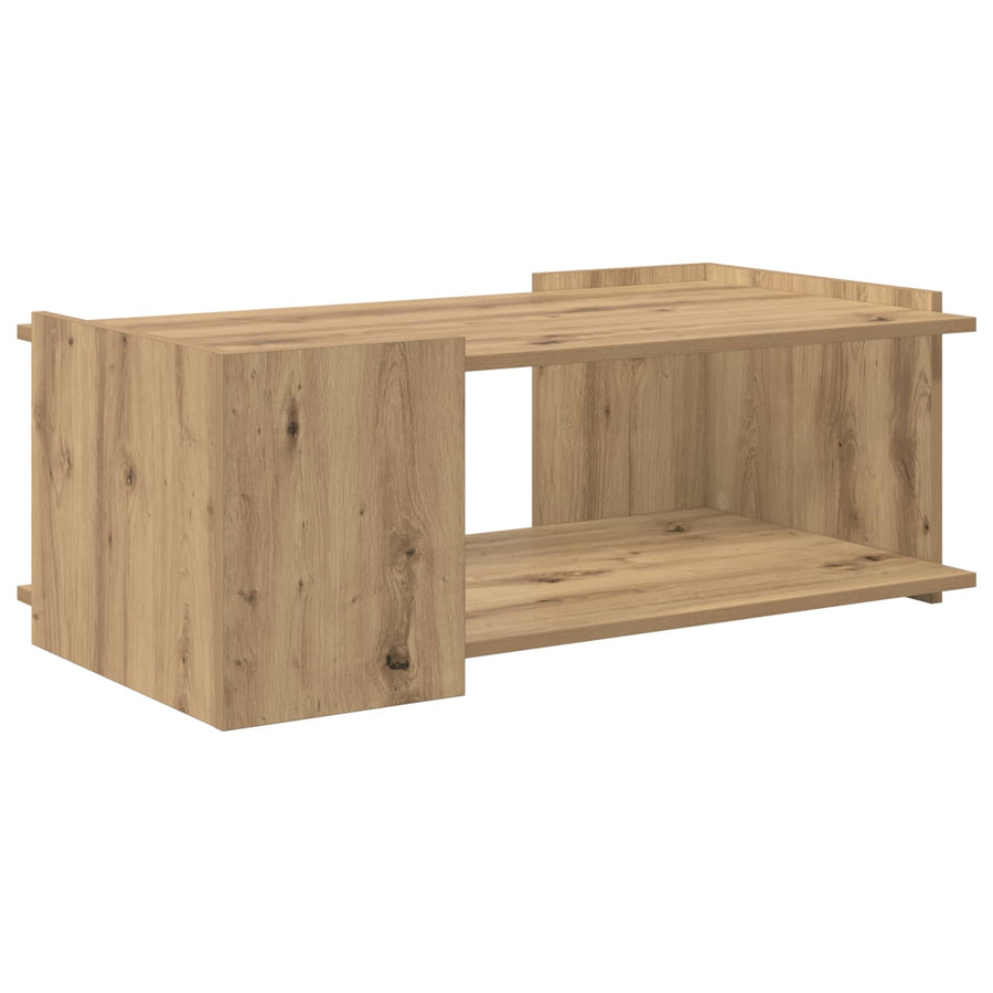 Salontafel Artisanaal eiken 90 x 50 x 33 cm Bewerkt hout