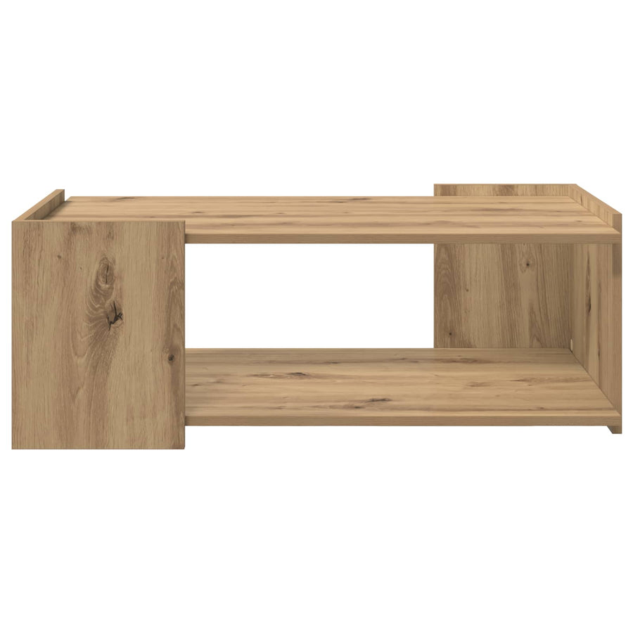 Salontafel Artisanaal eiken 90 x 50 x 33 cm Bewerkt hout