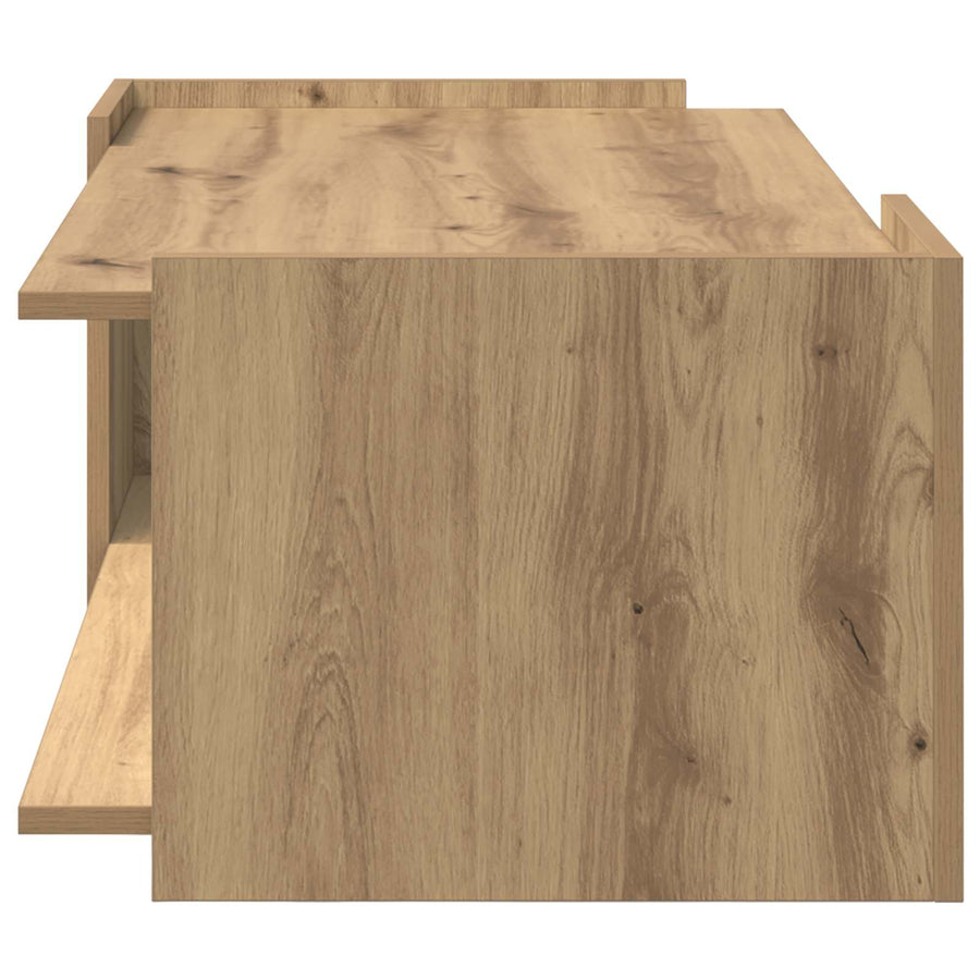 Salontafel Artisanaal eiken 90 x 50 x 33 cm Bewerkt hout