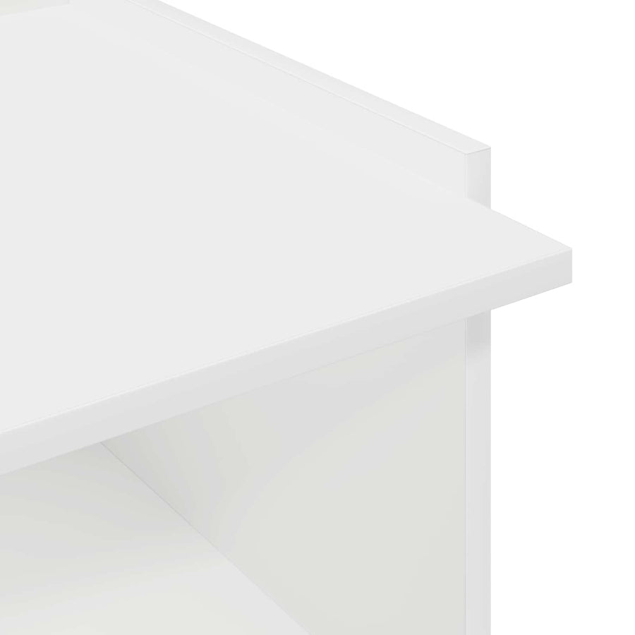 Salontafel Wit 50,5 x 50 x 33 cm Bewerkt hout